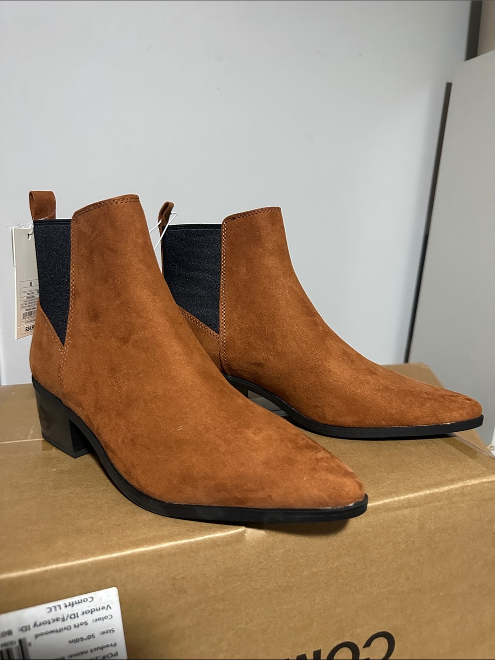 a new day Tan Suede Chelsea Ankle Boots